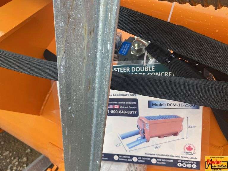 Skid Steer Double Discharge Concrete Mixer, Model DCM-11-250G