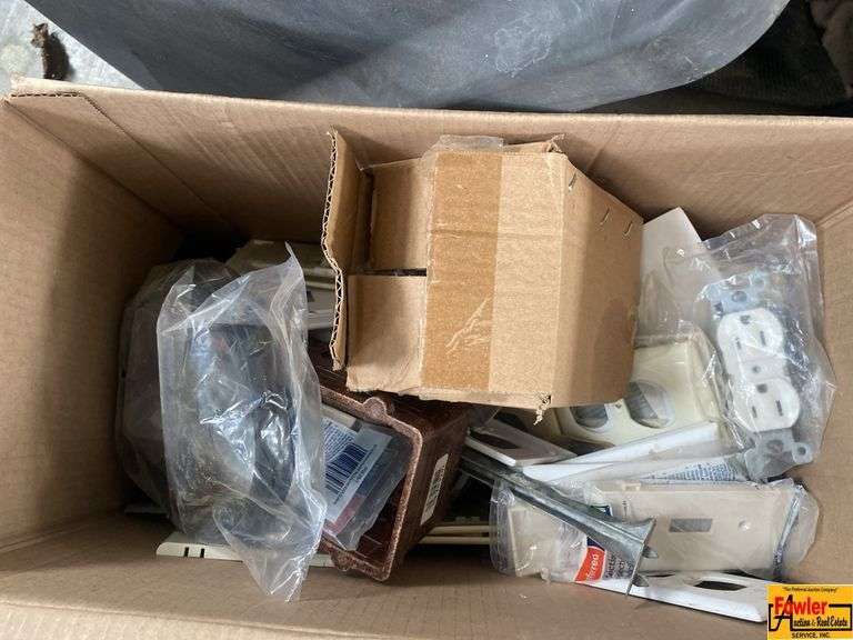 Box Of Electrical Plates & Supplies image