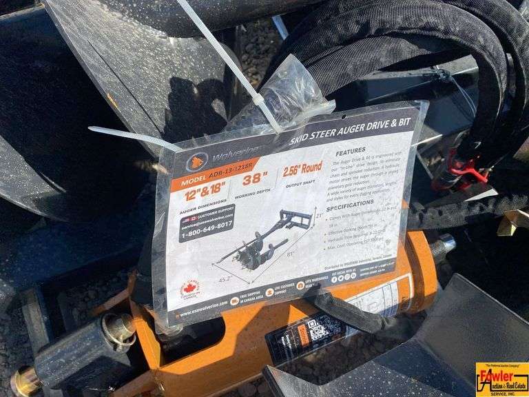 Wolverine Skid Steer Auger Drive & Bit, Model ADB-13-1218R