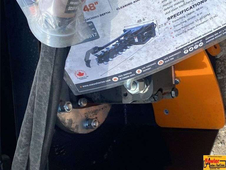 Wolverine Skid Steer Trencher, Model TCR-12-48H