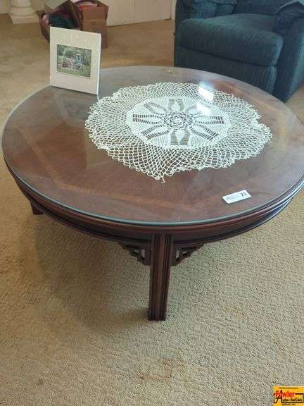 Round Glass Top Coffee Table image