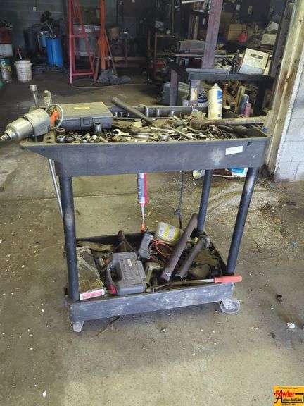 Rolling Mechanic's Tool Cart with Assorted Tools
