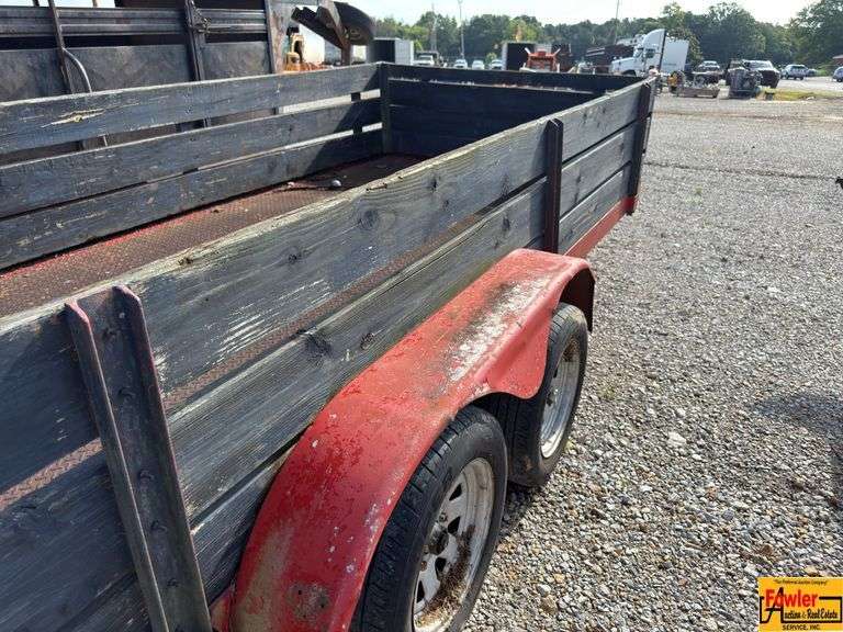 16' Car Trailer With Wood Sides From Tractor Supply, Red; Bill Of Sale Only