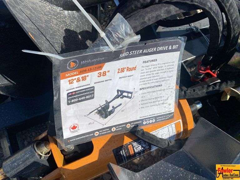 Wolverine Skid Steer Auger Drive & Bit, Model ADB-13-1218R image
