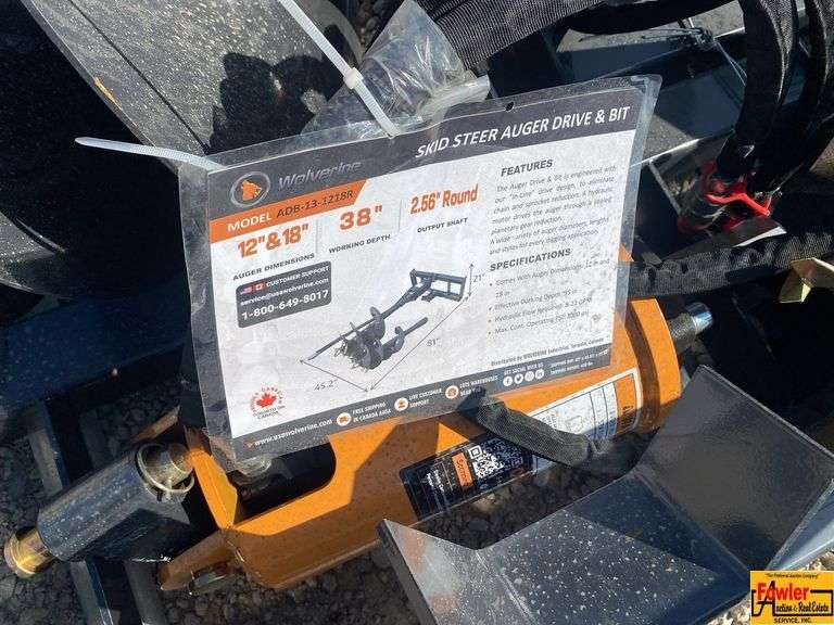 Wolverine Skid Steer Auger Drive & Bit, Model ADB-13-1218R image