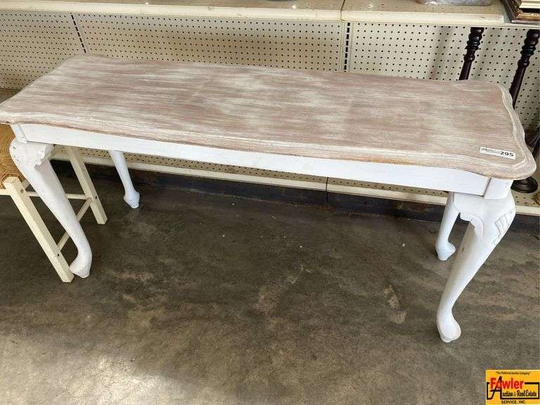 Distressed Hall Table With Cabriole Legs image