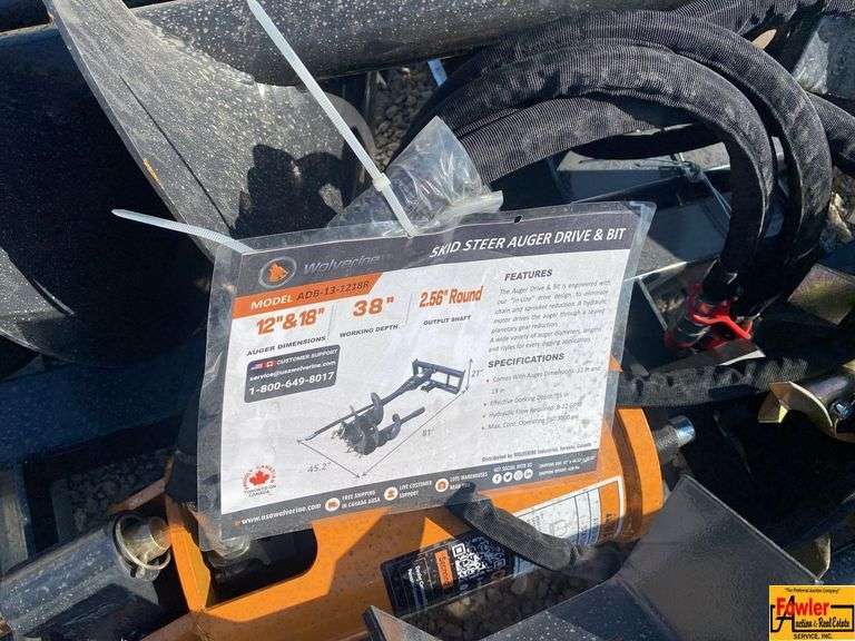 Wolverine Skid Steer Auger Drive & Bit, Model ADB-13-1218R image