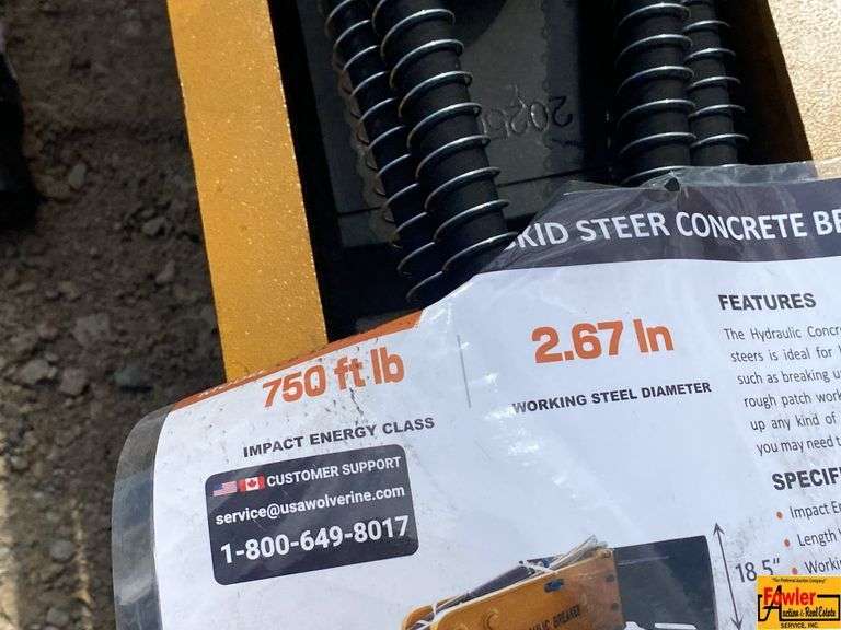 Wolverine Skid Steer Concrete Breaker, Model CB-11-750F