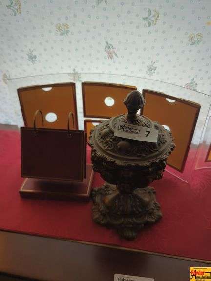 Framed Photos, Decorative Covered Jar & Glassware image