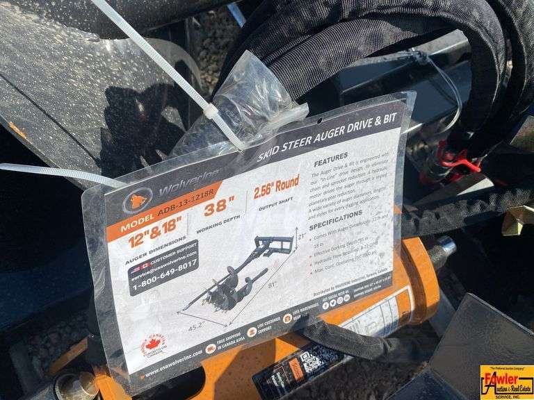 Wolverine Skid Steer Auger Drive & Bit, Model ADB-13-1218R image