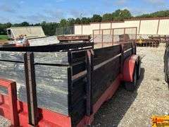 16' Car Trailer With Wood Sides From Tractor Supply, Red; Bill Of Sale Only