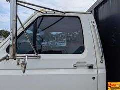 1997 Ford F-800 Flatbed, diesel, Cummins motor, Inline 6, automatic; 242,484 Miles; VIN 1FDNF82C2WVA07680.  See video.