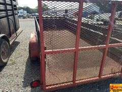 16' Car Trailer With Wood Sides From Tractor Supply, Red; Bill Of Sale Only