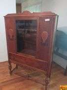 Wood Display Cabinet with Storage Drawer