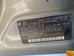 2009 BMW 323i; 190,966 Miles; VIN WBAPK7C54AA460554.  See video.