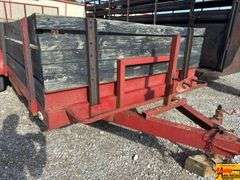 16' Car Trailer With Wood Sides From Tractor Supply, Red; Bill Of Sale Only