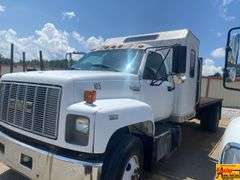 1996 GMC Topkick Sleeper Flat Bed Truck With Caterpillar Engine; 317,168 Miles; VIN 1GDJ7H1J0TJ512602.  See video.