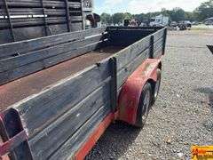 16' Car Trailer With Wood Sides From Tractor Supply, Red; Bill Of Sale Only