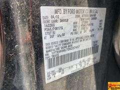 2002 Ford F-150 Pick Up Truck; 372,760 Miles; VIN 1FTRW08L72KD27457.  See video.