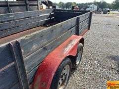16' Car Trailer With Wood Sides From Tractor Supply, Red; Bill Of Sale Only