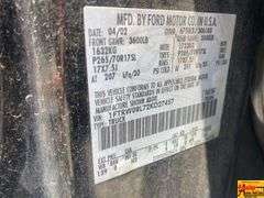 2002 Ford F-150 Pick Up Truck; 372,760 Miles; VIN 1FTRW08L72KD27457.  See video.