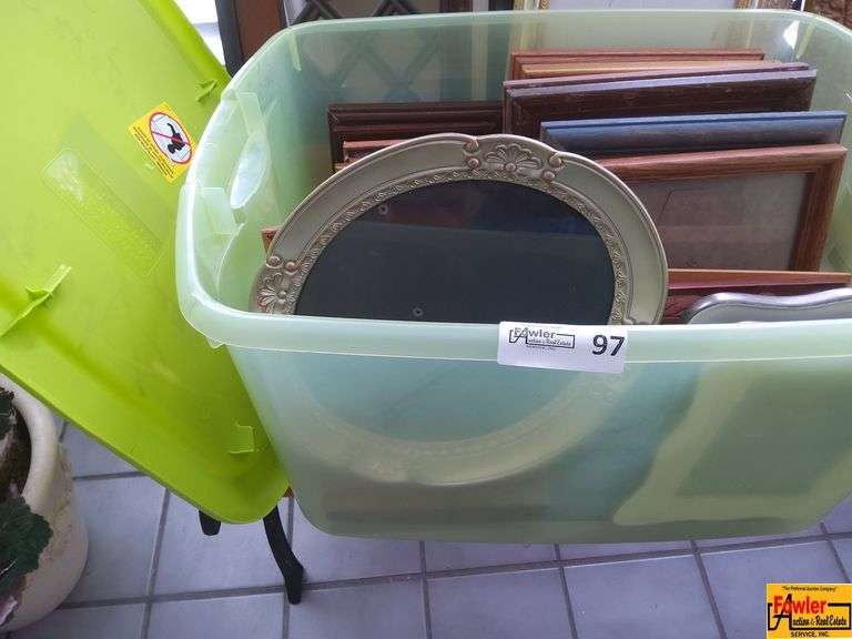 Assorted Decorative Picture Frames and Bench image