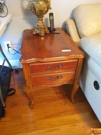 Pair of Wood End Tables with Two Drawers image