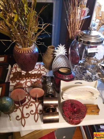 Mixed Lot of Home Decor Items, Vases, and Decorative Pieces image