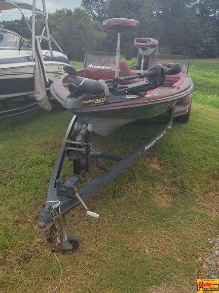 Ranger 363V Bass Masters Classic Fishing Boat On Trailer With Minn Kota Maxxum Trolling Motor, Johnson GT150 Motor; SN RNG1K977J990; BILL OF SALE ONLY image