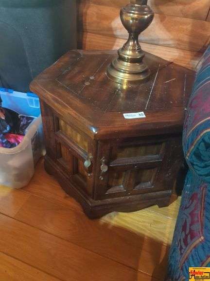Wood Hexagonal Side Table image