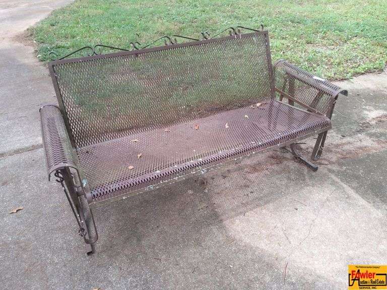 Metal Mesh Outdoor Glider Bench image