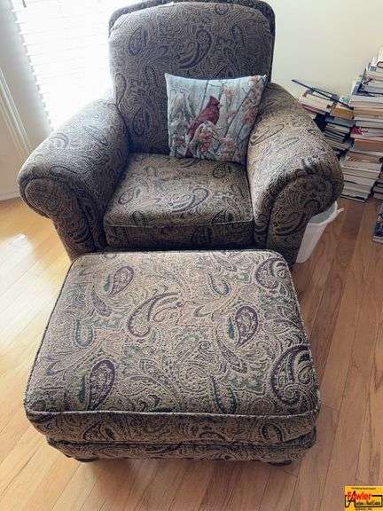 Paisley Arm Chair With Matching Ottoman image