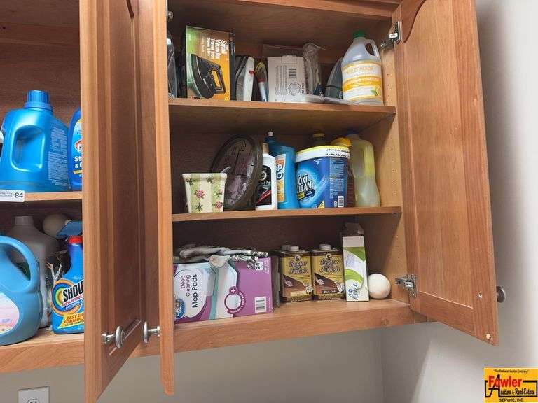 Cabinets With Cleaning Supplies image