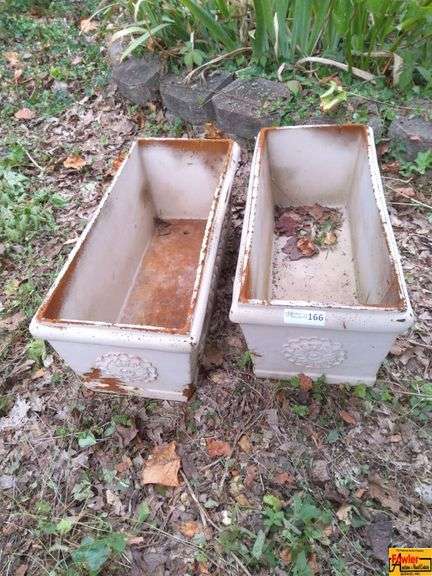 Pair of Decorative Rectangular Planter Boxes image