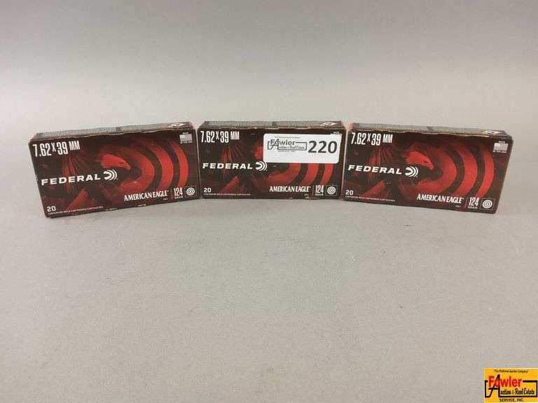3 Boxes of Federal American Eagle 7.62x39 image