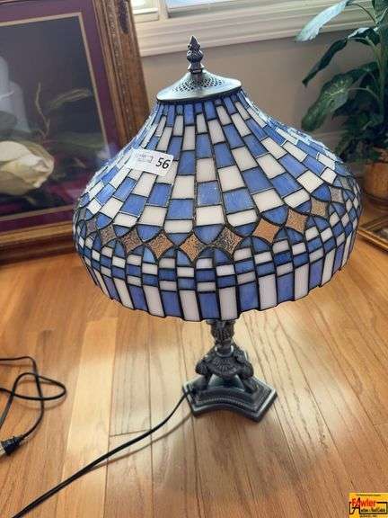Blue & White Tiffany-Style Lamp image