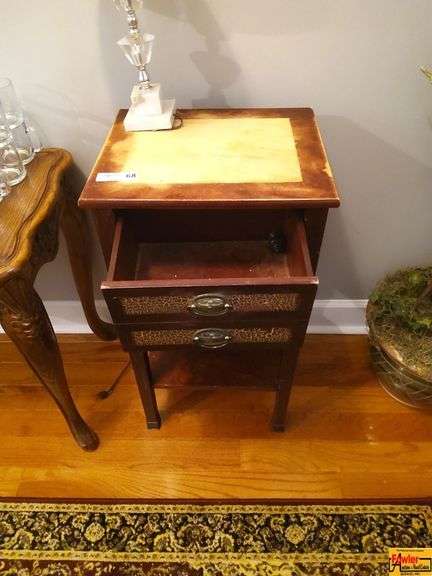 Small Wooden Side Table with Two Drawers image