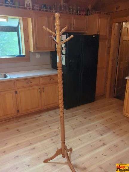 Vintage Spiral Wood Coat Rack image