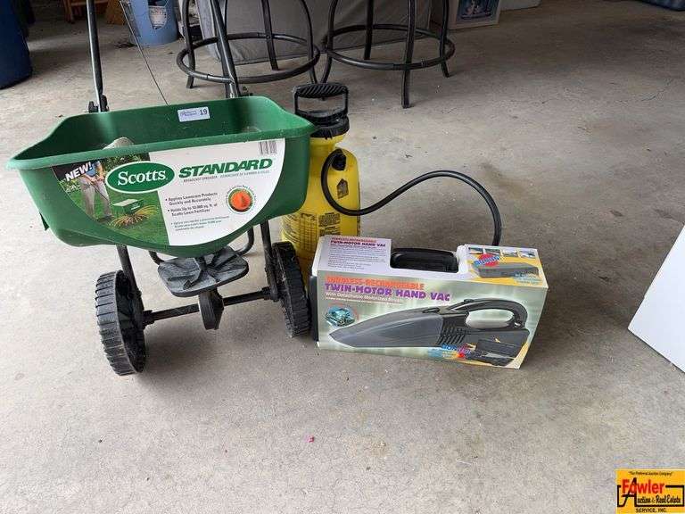 Scotts Broadcast Spreader, Sprayer & Cordless Hand Vac image