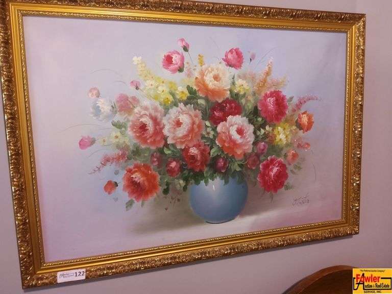 Framed Floral Oil Painting image
