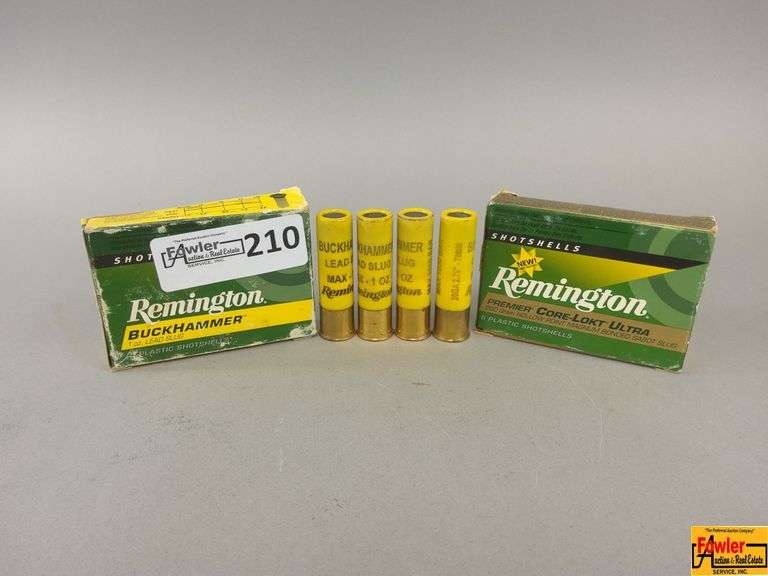 Remington 20 Ga. (1 Box BuckHammer Lead Slugs 1 oz weight (not full box) & 1 Box Core-Lokt Ultra Sabot Slug 260 gr weight) image