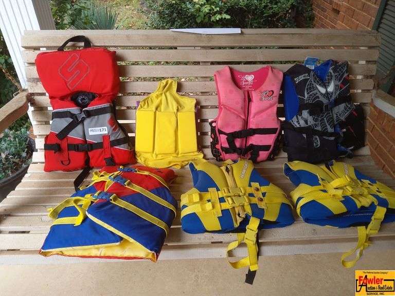 Assorted Child and Youth Life Jackets: Stearns, Ocean Pacific, and More image