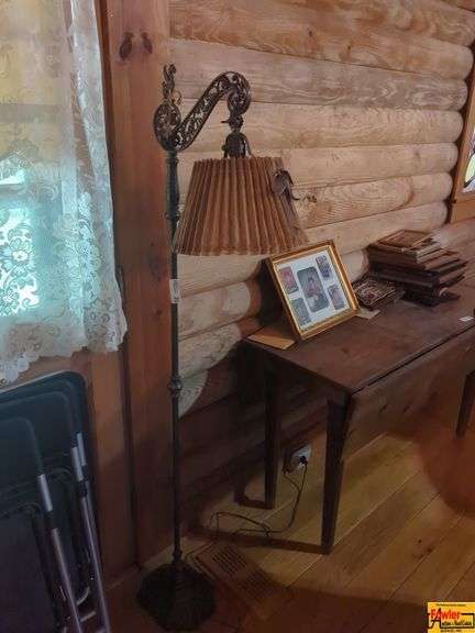 Vintage Floor Lamp with Pleated Shade image