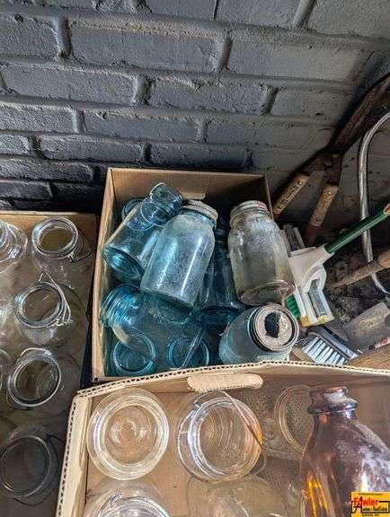 Boxes Of Vintage Bottles & Canning Jars image