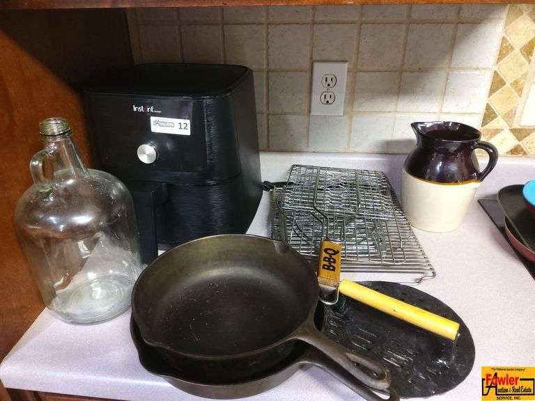 Kitchenware Bundle - Air Fryer, Cast Iron Pans, Wire Racks, Bacon Press and More image