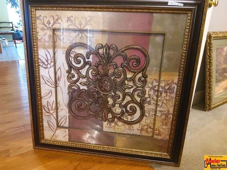 Framed Wall Art with Ornate Centerpiece image