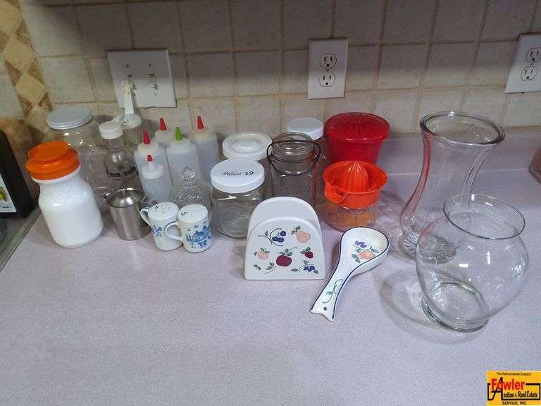 Assorted Kitchen and Dining Collection: Jars, Cruets, Utensils and more image