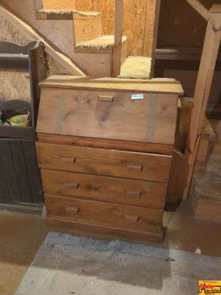 Drop Front Secretary Desk With Drawers & Vintage Dry Sink image