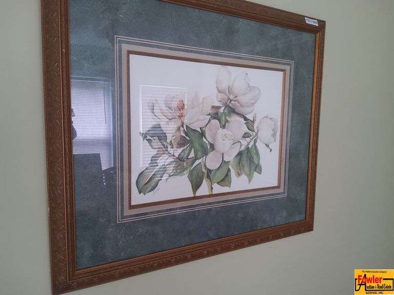 Framed Floral Watercolor Painting image