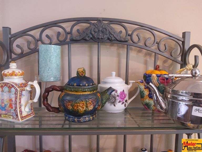 Assorted Decorative Teapots and Candle Holder image
